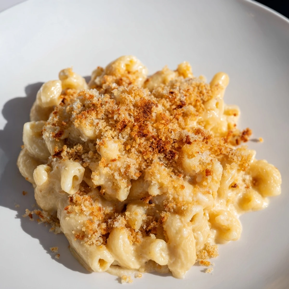 Golden, bubbly Classic Oven-Baked Macaroni and Cheese, a comforting American dinner ready to serve.