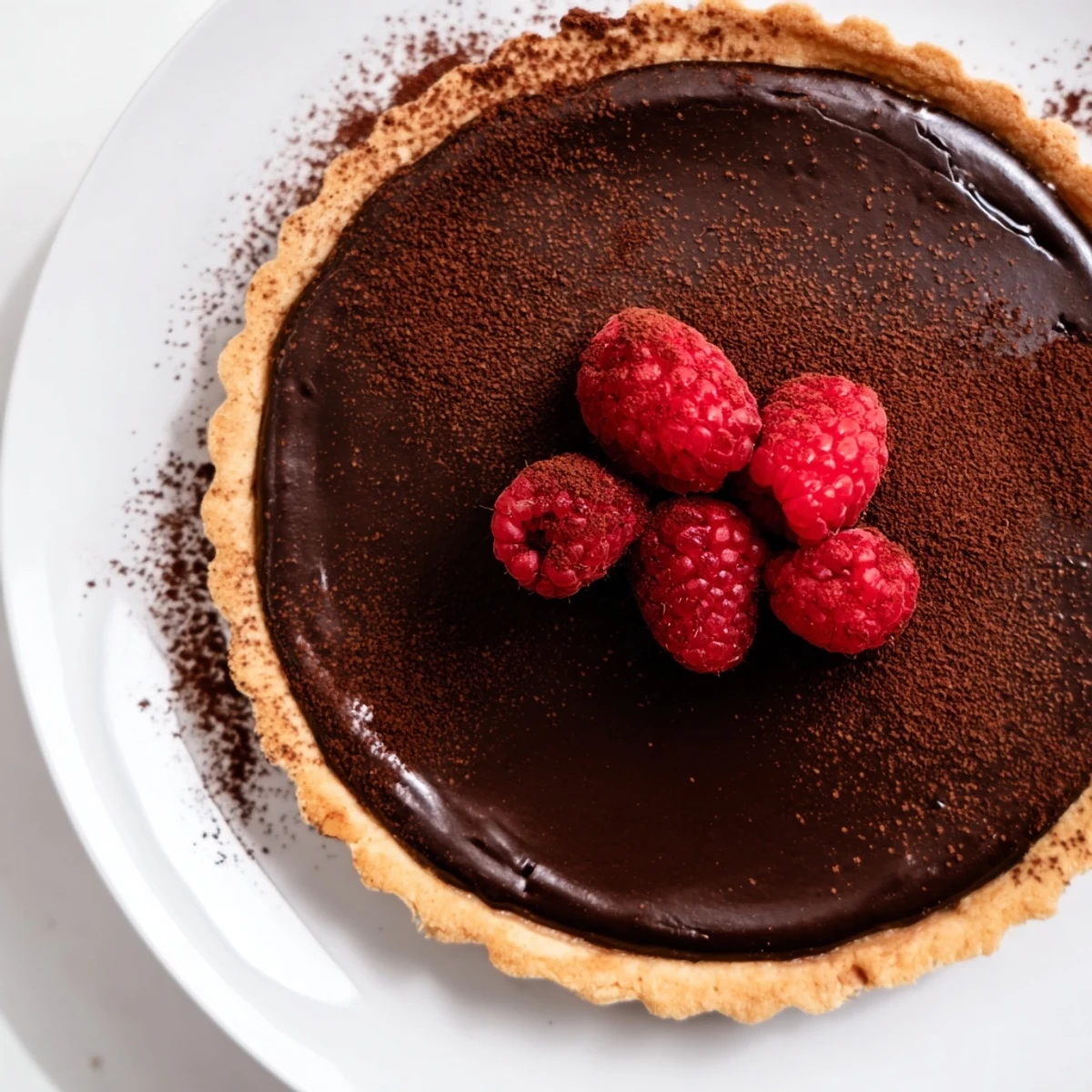 Decadent Dark Chocolate Brownie Tart with a flaky crust, perfect for any special occasion.