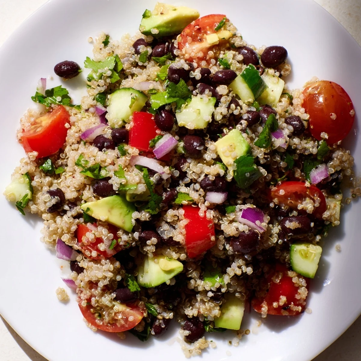 Enjoy this healthy and vibrant refreshing Quinoa and Black Bean Salad bursting with fresh flavors.