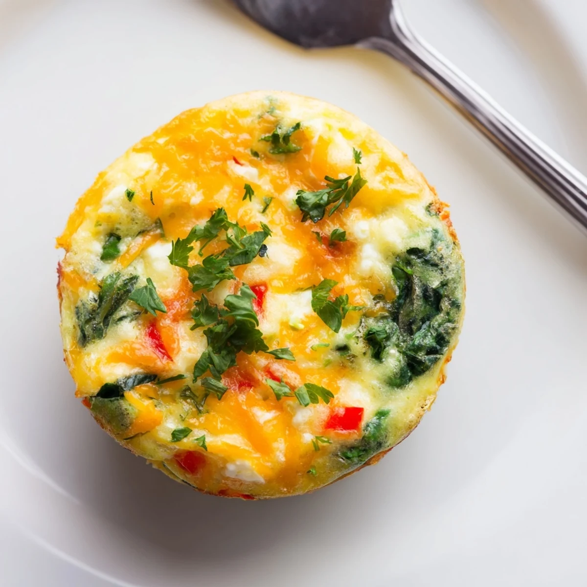 Golden-brown mini crustless quiches, packed with spinach, ready for a healthy American breakfast.