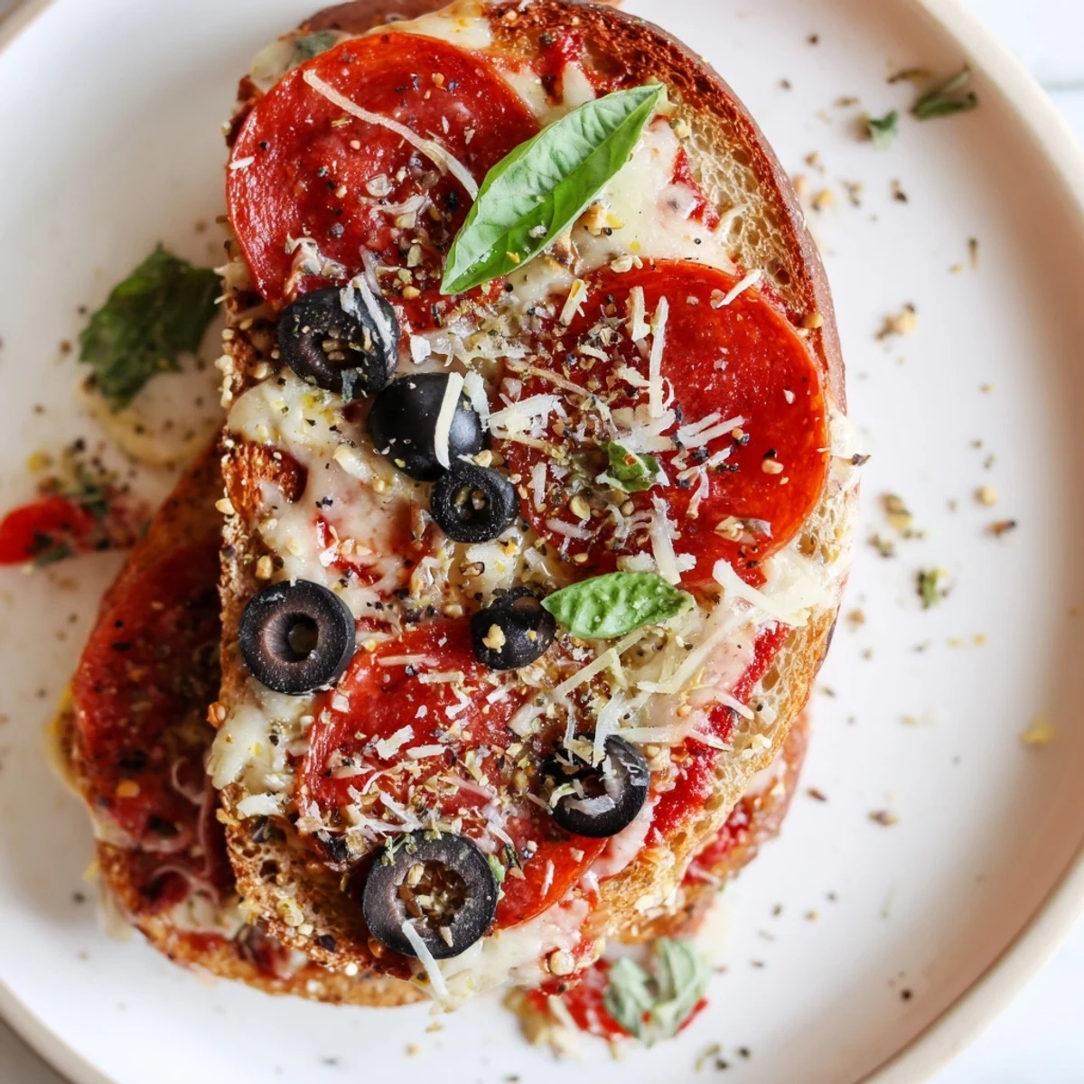 Enjoy the savory simplicity of this easy-to-make Pizza Toast 2.0, perfect for a quick lunch or snack.