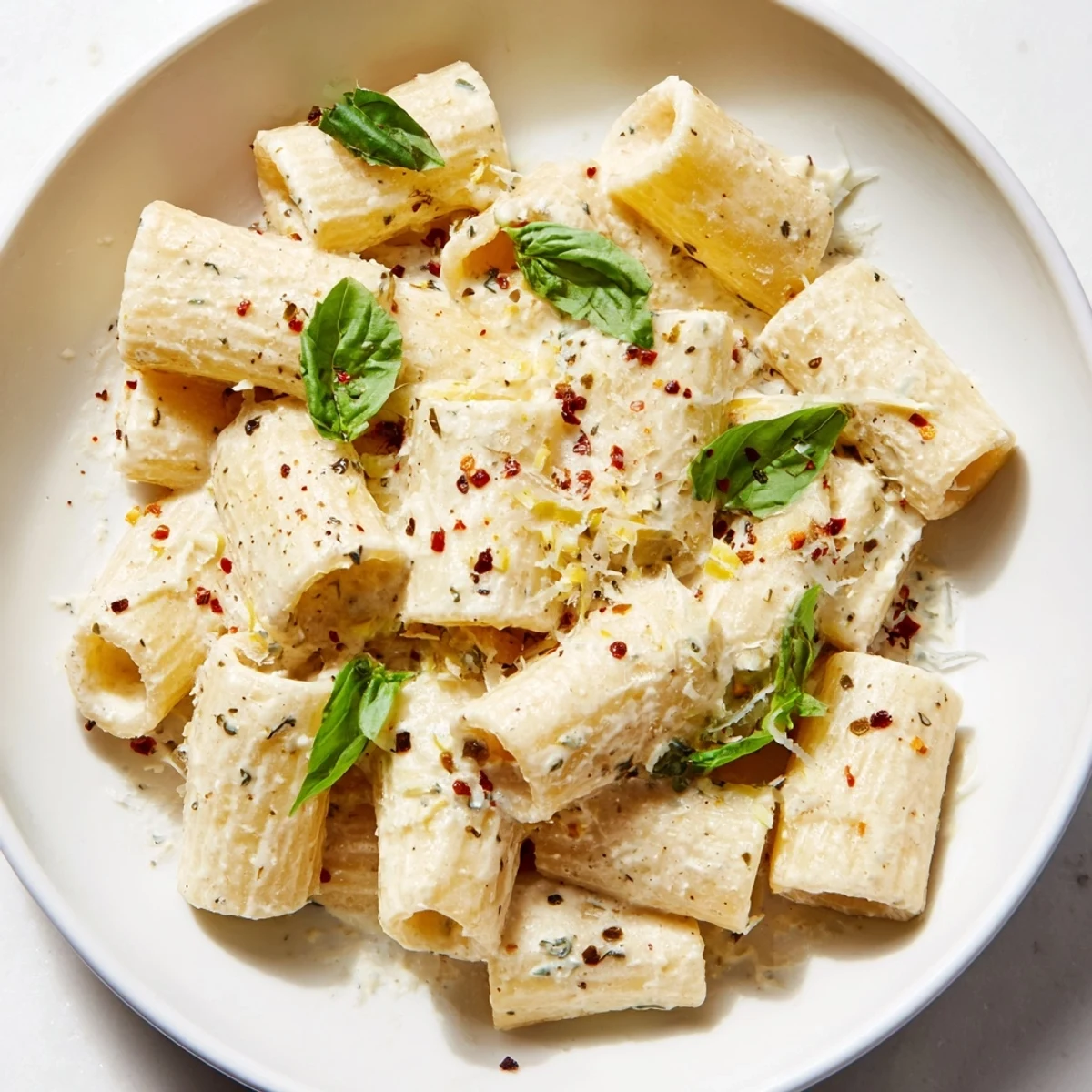 Enjoy rich flavors of Creamy Cottage Cheese Pasta, garnished with parmesan, a satisfying vegetarian main course.