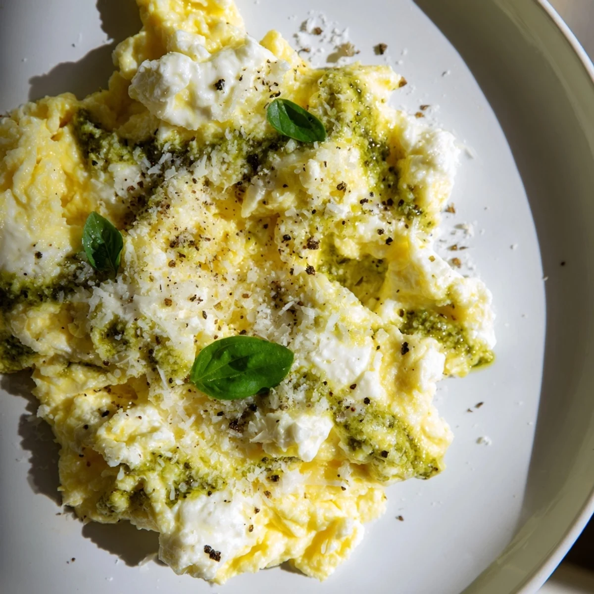 Pesto Cottage Cheese Eggs