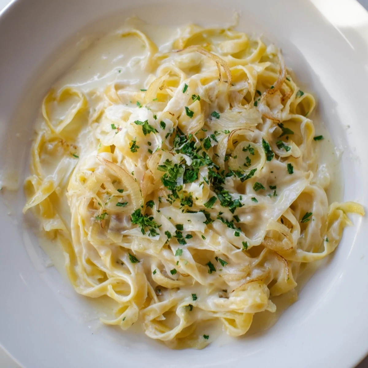 Golden, bubbling One-Pot French Onion Pasta topped with melted Gruyère, a cozy one-pan meal.