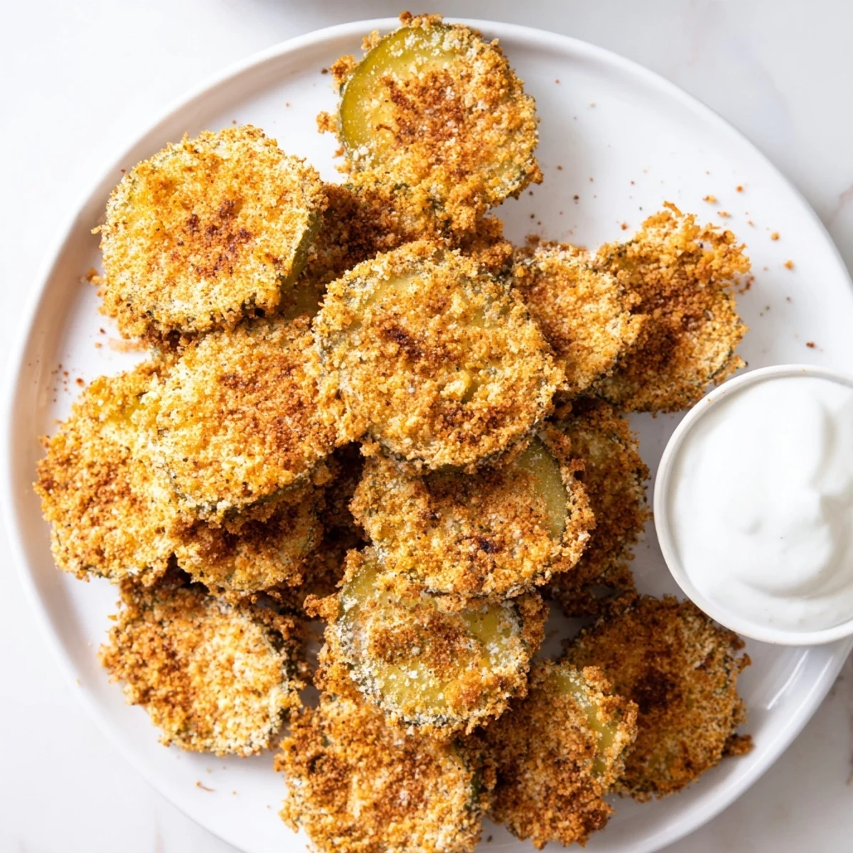 Savory and tangy crispy fried pickles, perfectly seasoned and ready for your next snack.