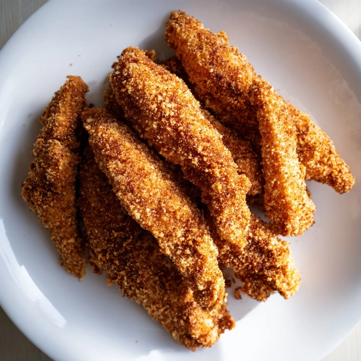 Golden-brown Buttermilk Fried Chicken Tenders are piled ready for dipping, a classic American meal.