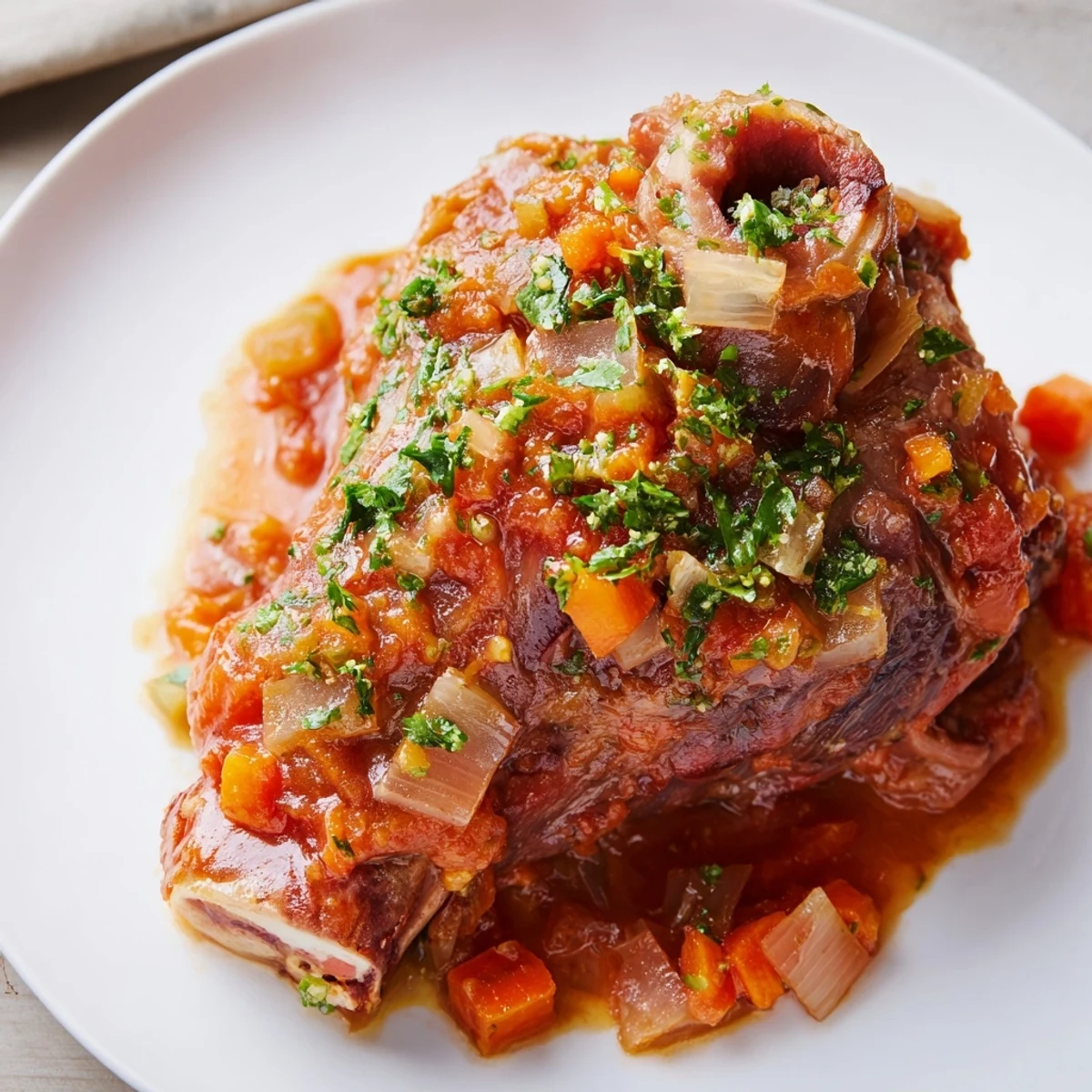 Imagine the aroma: this hearty Osso Buco, simmered low and slow, is a perfect dinner centerpiece.