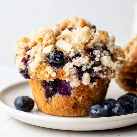 Fluffy Blueberry Muffins Streusel