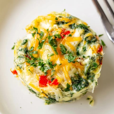 Fluffy Mini Crustless Quiches filled with spinach, ideal for a savory, gluten-free snack or brunch.