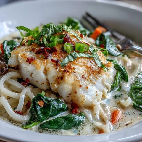 Poached Cod With Coconut Broth