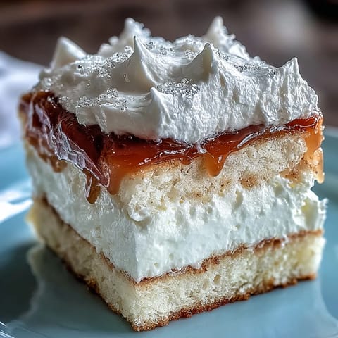 Homemade Brazo Gitano on a platter, sweet guava filling visible inside the light sponge and glossy meringue topping.