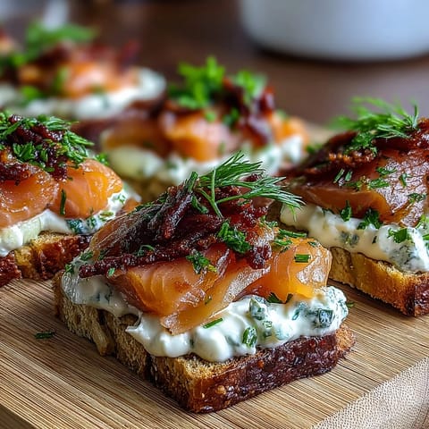 Cucumber Bites with Cream Cheese and Smoked Salmon arranged on a platter with fresh dill and capers.