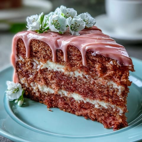 Bridal Shower Rosé Velvet Cake, a blush pink dream with golden drip.