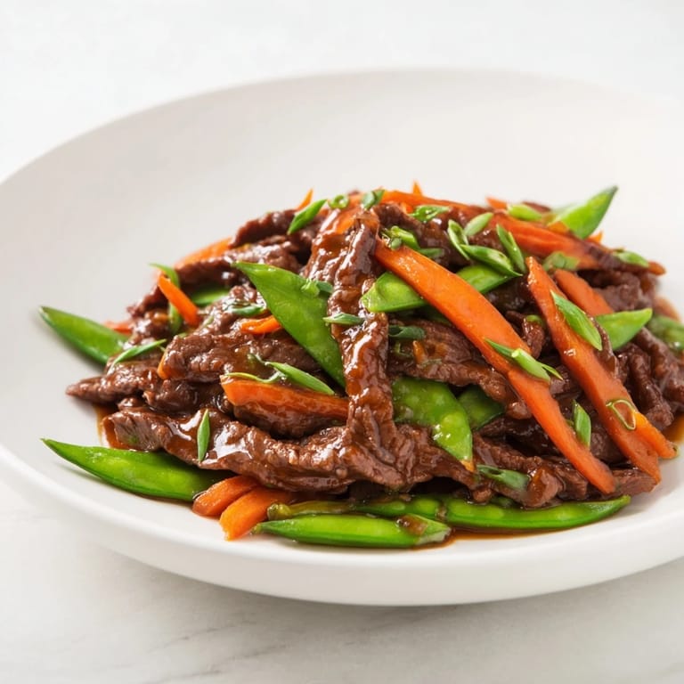 Picture a delicious, quick Skillet Beef Stir-Fry with beef strips and colorful vegetables, perfect for dinner tonight.