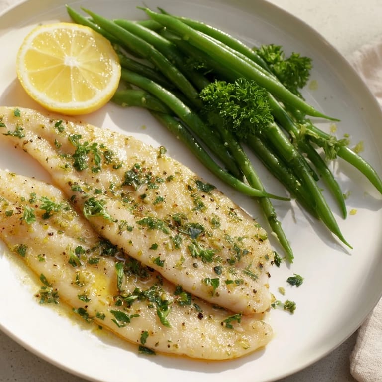 A close-up view of the easy Sheet Pan Lemon Herb Tilapia dish, a flavorful and healthy weeknight dinner.