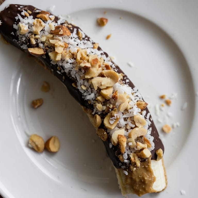 Enjoy a refreshing Frozen Banana Chocolate Pops, generously drizzled with melted chocolate and crunchy toppings.