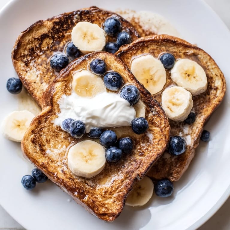 Warm, eggy, and fluffy Protein French Toast, perfect for a high-protein, satisfying weekend brunch treat.