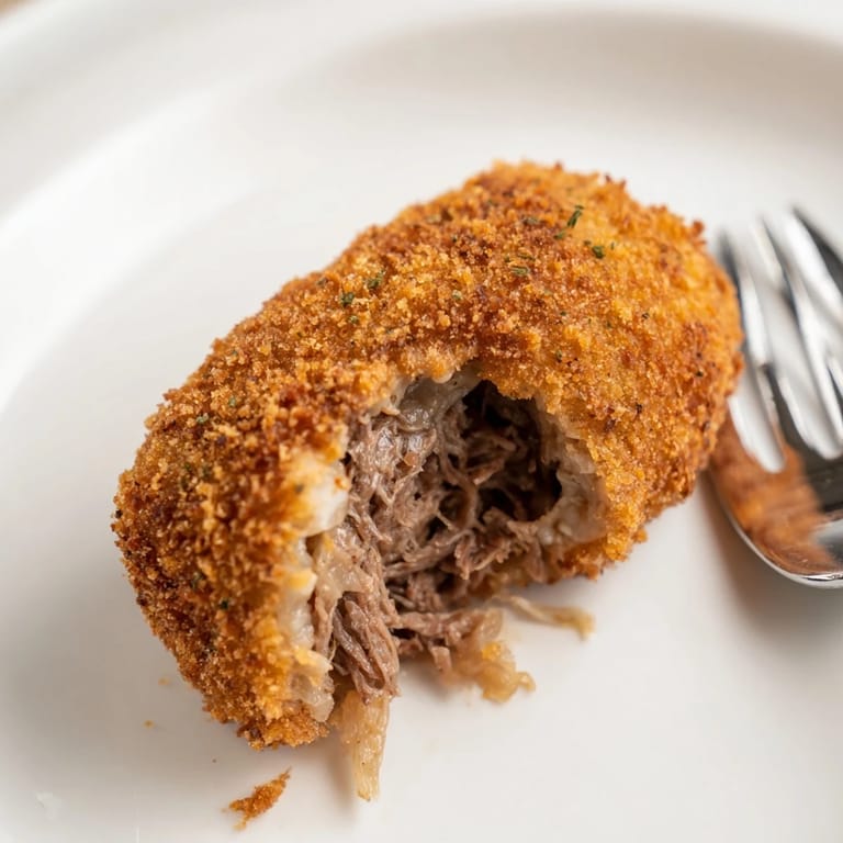 Appetizing Dutch Croquettes, perfectly breaded and fried, ready for a delicious snack or appetizer.