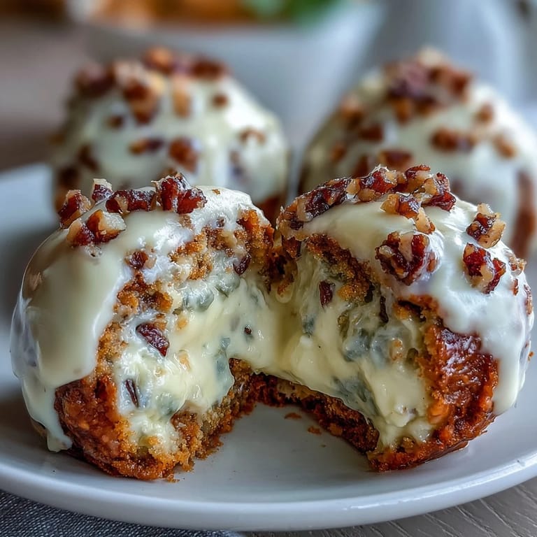 2. Delightful Carrot Cake Truffles: tender spiced carrot cake centers dipped in tangy cream cheese coating, finished with crunchy nuts.
