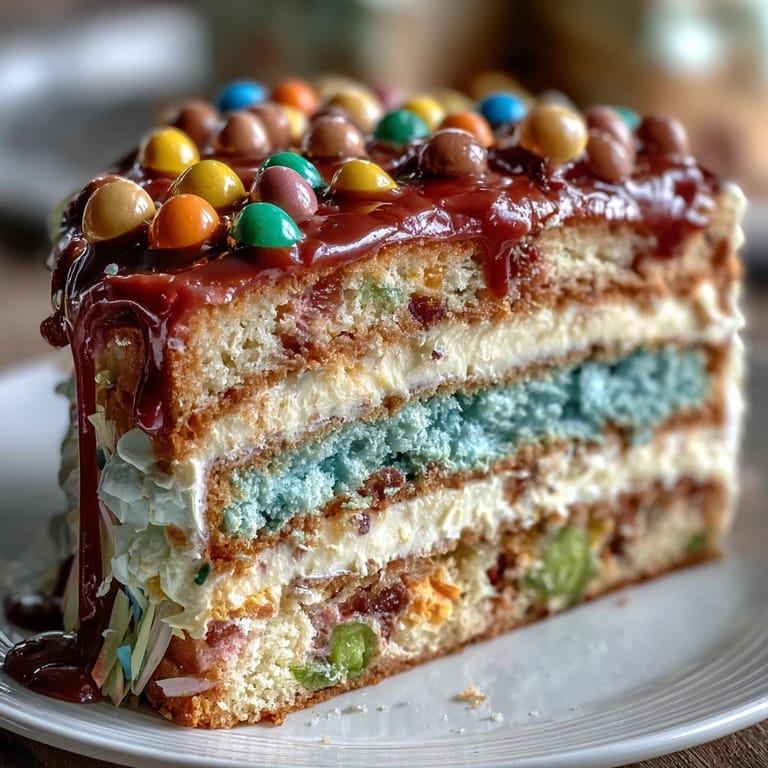 Festive Cinco de Mayo Piñata Cake features bright rainbow layers and a fun candy surprise inside, ideal for Mexican-inspired celebrations.