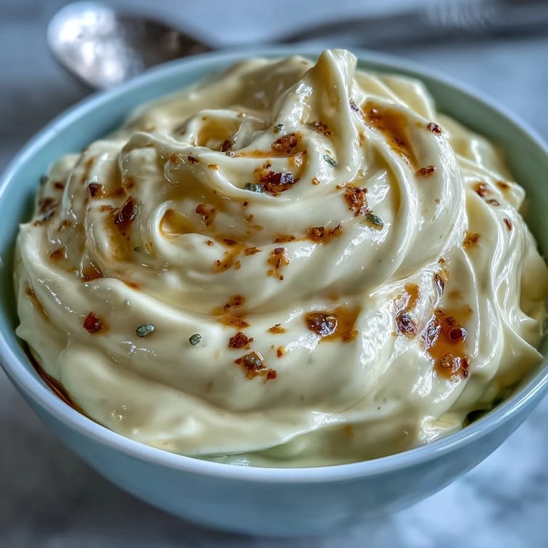 Silky, homemade mayonnaise blended in minutes using an immersion blender, perfect for elevating salads and burgers with fresh flavor.