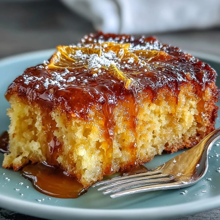 Easy Viral Whole Orange Cake, perfect served warm with a dollop of cream.