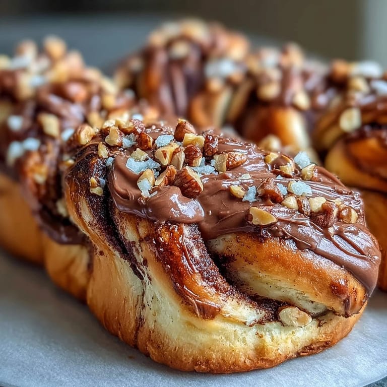 Irresistibly gooey homemade Nutella babka, a sweet brioche delight, ready to be sliced.