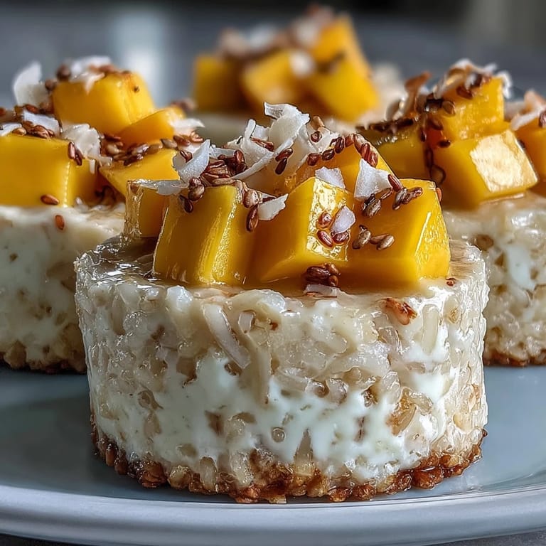 Easy Thai Coconut Mango Sticky Rice Cups ready to be enjoyed.