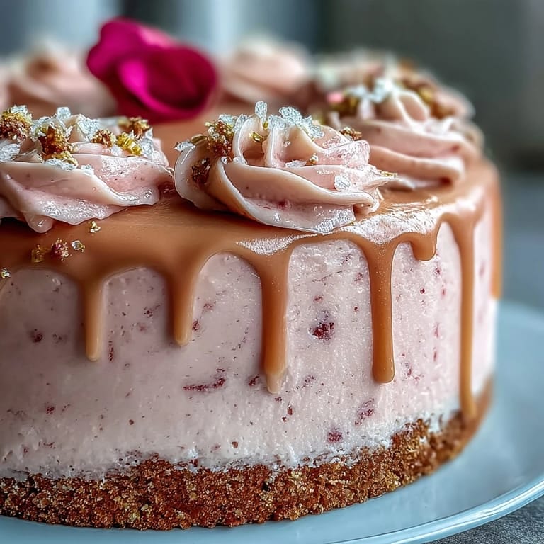 Decadent Bridal Shower Rosé Velvet Cake, a showstopper with edible gold accents.