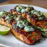 Garlic Butter Salmon with Asparagus, roasted to perfection with golden, flaky salmon and tender asparagus spears glistening in a fragrant garlic butter sauce.