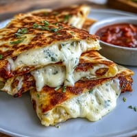 Golden mini quesadilla triangles filled with melted cheddar and mozzarella, served with a vibrant tomato salsa for a kid-friendly lunch.