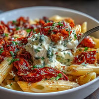 Creamy baked feta pasta with roasted cherry tomatoes and fresh basil, perfect for a quick vegetarian dinner.